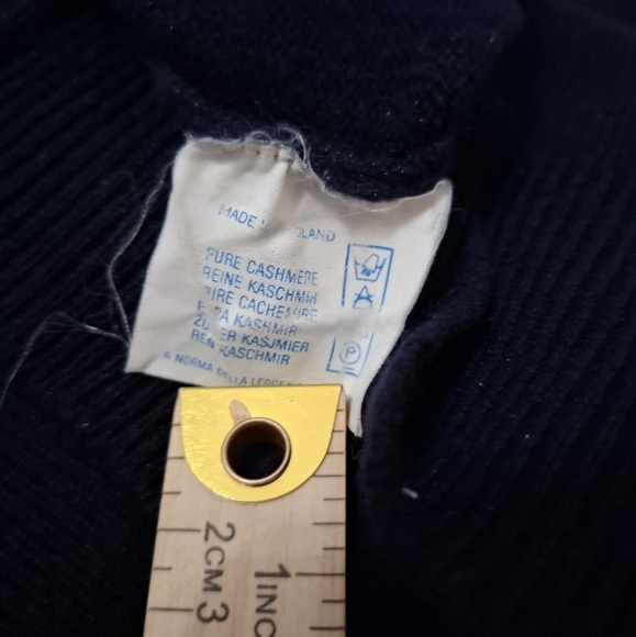 Brooks Brothers 100% Cashmere Sweater Vest V Neck Sleeveless Mens 44 L Navy Blue - Picture 8 of 8